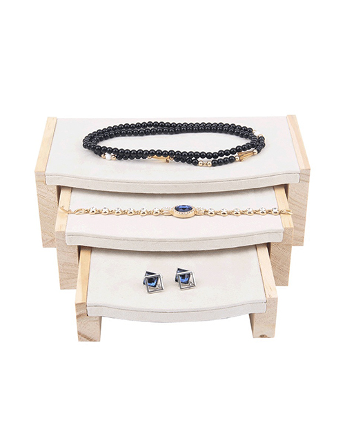 Fashion Beige Solid Bamboo Jewelry Display Stand