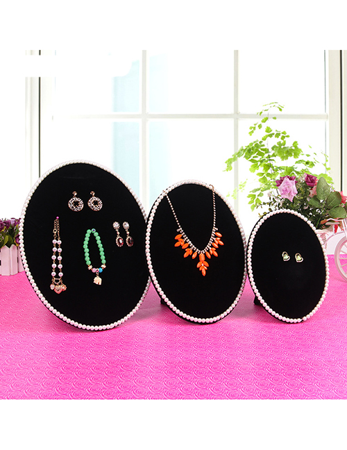 Fashion Black Cashmere Three-piece Jewelry Display Stand