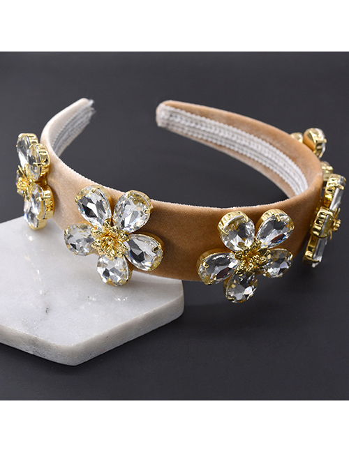 Fashion White Crystal Flower Headband Earring Set