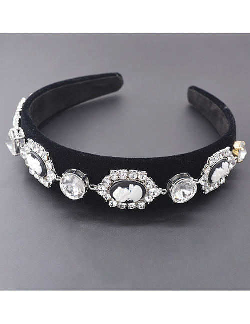 Fashion White Geometric Crystal Full Diamond Headband
