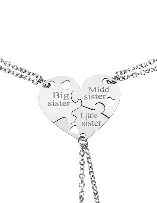 Fashion Stainless Steel Stainless Steel Heart Necklace Three-piece