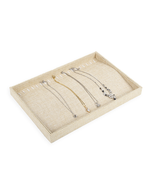 Fashion Linen Jewelry Plate Necklace Burlap Jewelry Display Tray
