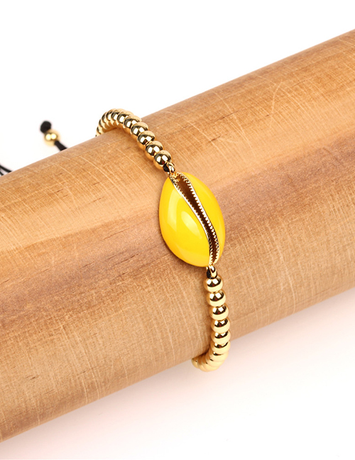 Fashion Yellow Woven Shell Bracelet