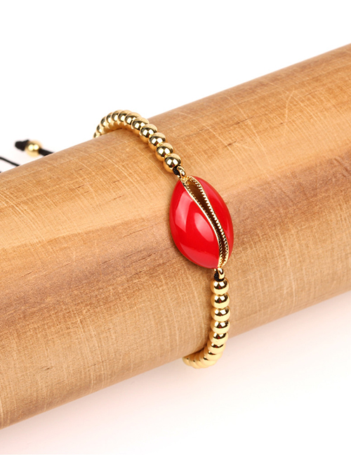 Fashion Red Woven Shell Bracelet