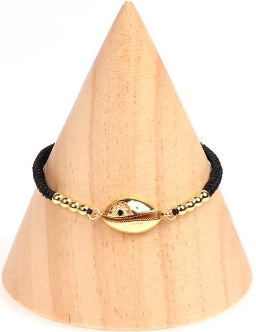 Fashion Black Fashion Micro-set Woven Zircon Shell Bracelet