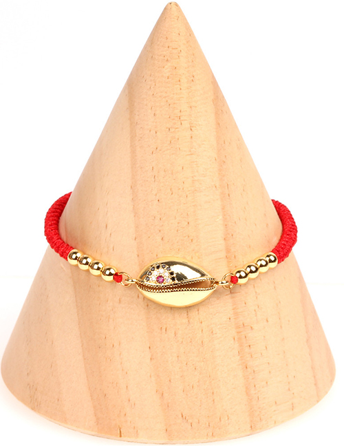 Fashion Red Fashion Micro-set Woven Zircon Shell Bracelet