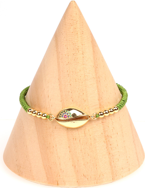 Fashion Green Fashion Micro-set Woven Zircon Shell Bracelet