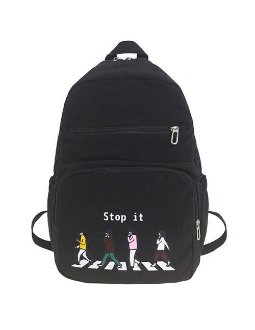 Fashion Black Canvas Backpack