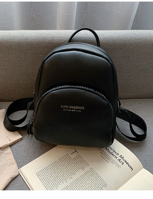 Fashion Black Letter Backpack