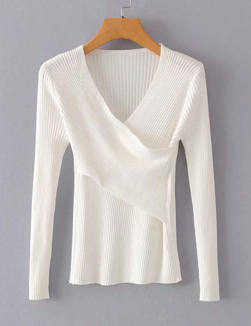 Fashion White Cross Sweater