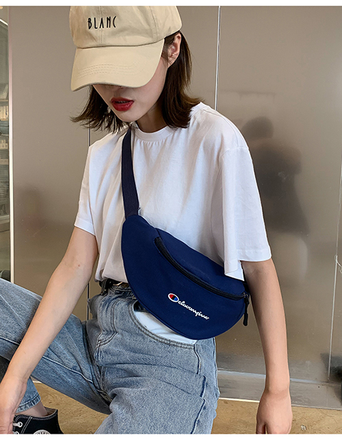 Fashion Blue Personality Harajuku Print Crossbody Bag