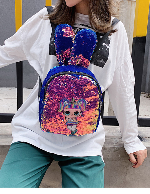 Fashion Blue Cute Ear Girl Backpack
