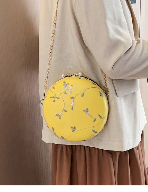 Fashion Yellow Lace Flower Chain Shoulder Messenger Bag