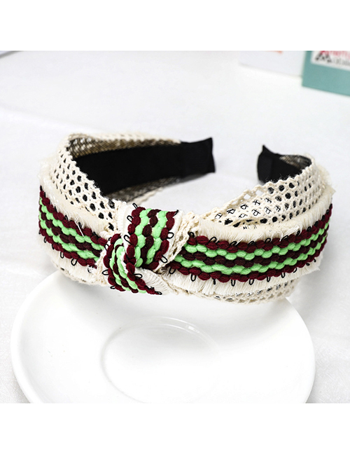 Fashion White Fringed Lace Headband Ancient Lace Fringed Wide-brimmed Headband