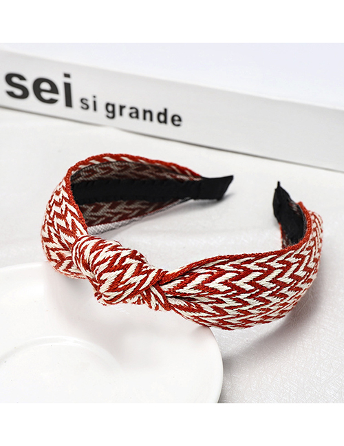 Fashion Red Corrugated Headband Corrugated Cross Headband