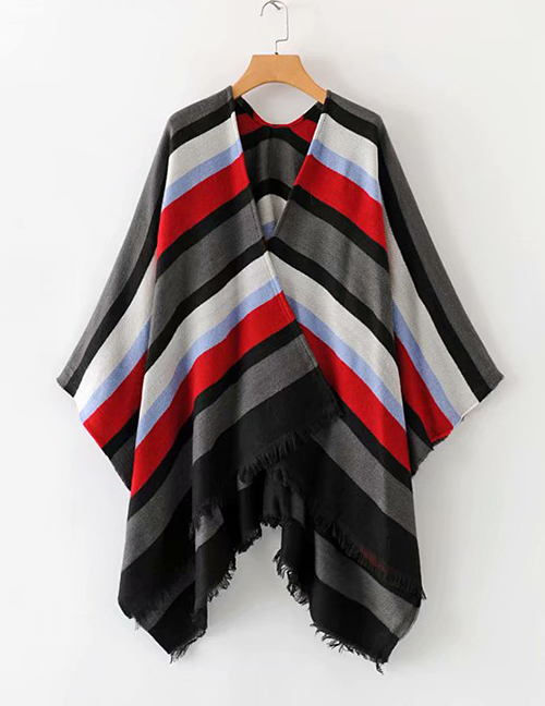 Fashion Black Striped Shawl