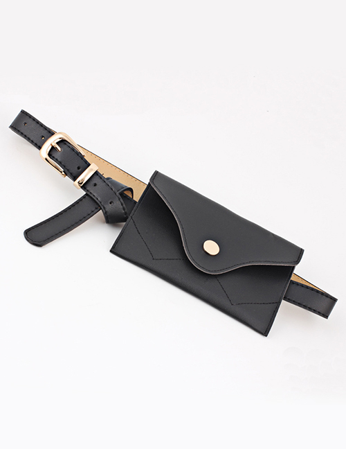 Fashion Black + Gold Buckle Mini Mobile Phone Bag Belt
