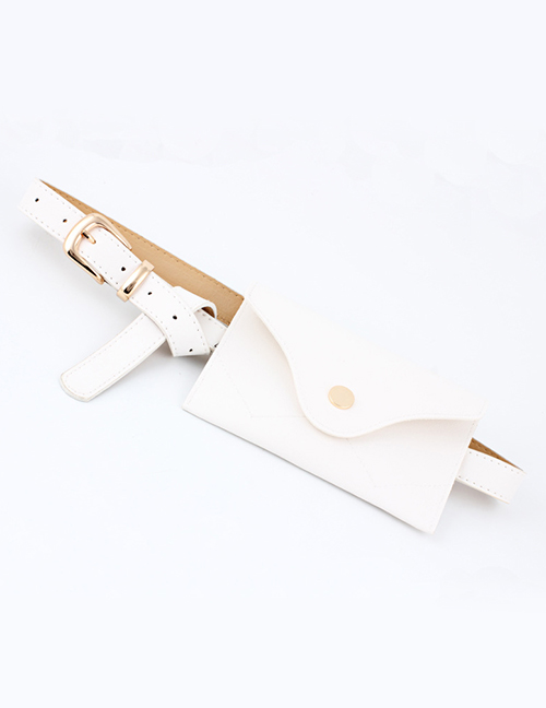 Fashion White + Gold Buckle Mini Mobile Phone Bag Belt