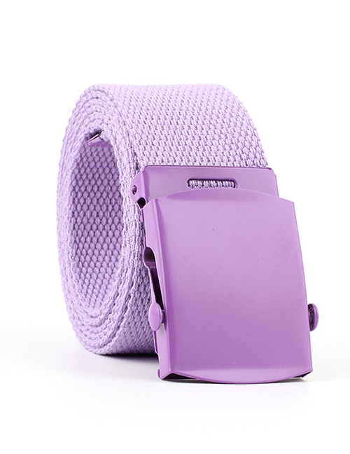 Fashion Purple Canvas Woven Belt