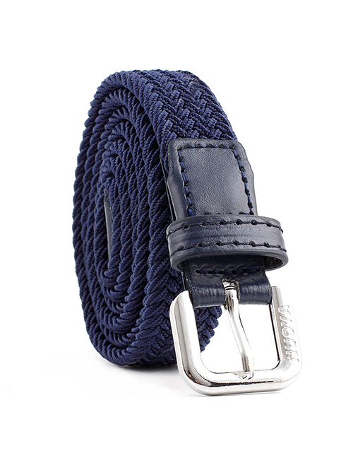 Fashion Navy Braided Thin Belt