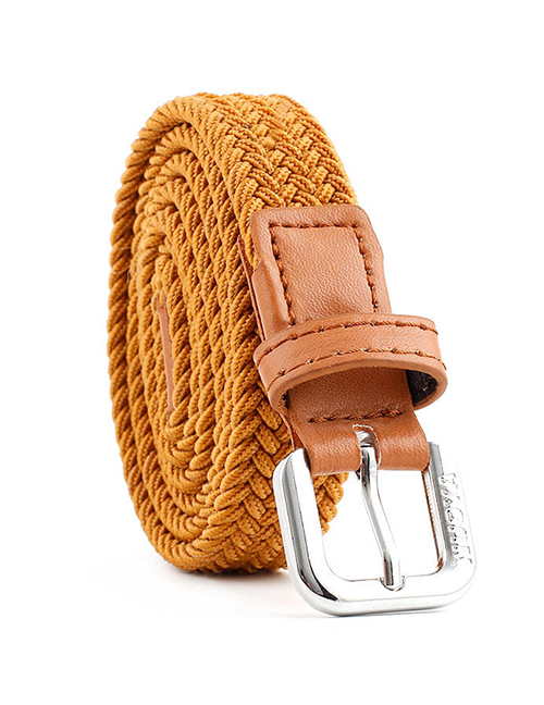 Fashion Camel Braided Thin Belt