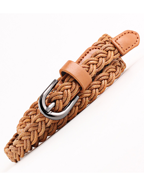 Fashion Camel Wax Rope Woven Belt