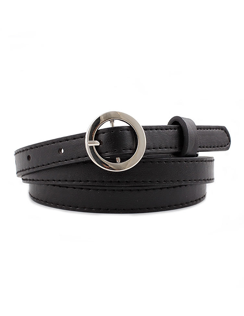 Fashion Black Round Buckle Belt Belt