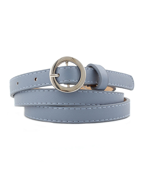 Fashion Sky Blue Round Buckle Belt Belt
