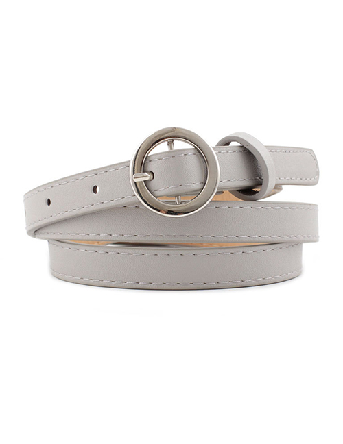 Fashion Gray Round Buckle Belt Belt
