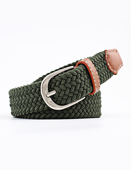 Fashion Army Green 2.5cm Pin Buckle Canvas Belt