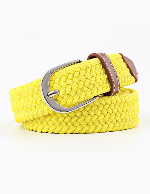 Fashion Bright Yellow 2.5cm Pin Buckle Canvas Belt