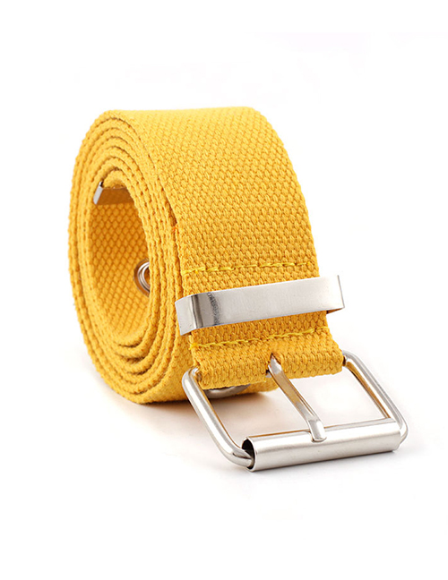 Fashion Yellow Nylon Canvas Belt