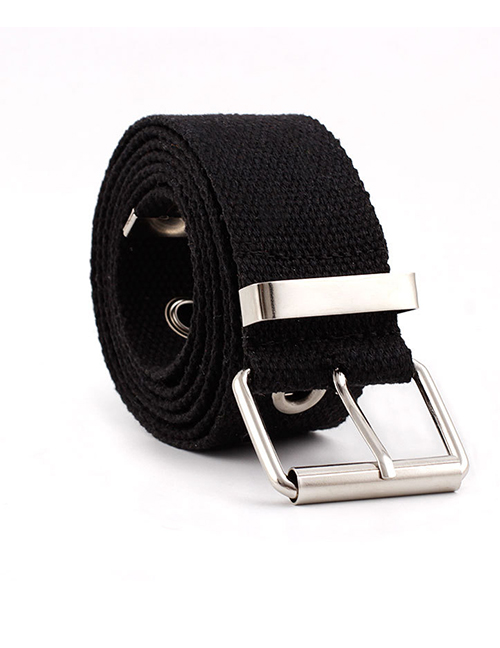 Fashion Black Nylon Canvas Belt