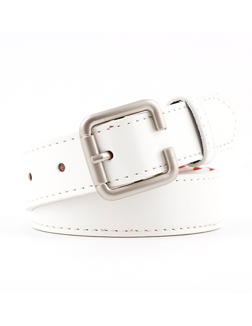 Fashion White Silver Buckle Belt