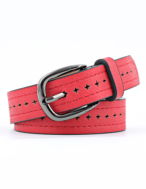 Fashion Red Fashion Wild Alloy Pin Buckle Belt