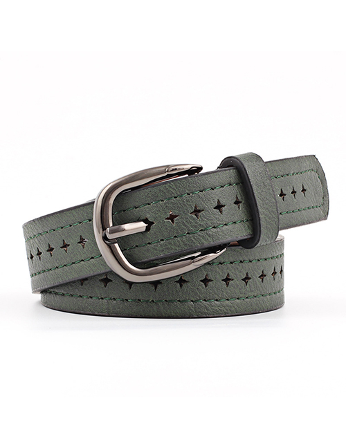 Fashion Army Green Fashion Wild Alloy Pin Buckle Belt