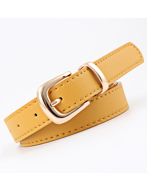 Fashion Gold Buckle + Yellow Dark Buckle Multicolor Belt