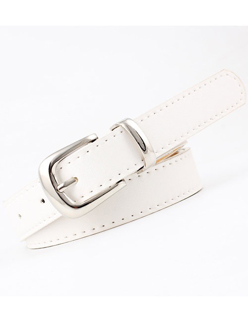 Fashion Silver Buckle + White Dark Buckle Multicolor Belt