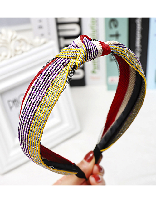 Fashion Yellow Rainbow Headband Rainbow Stripe Ribbon Headband