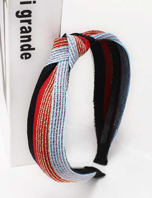 Fashion Blue Rainbow Headband Rainbow Stripe Ribbon Headband