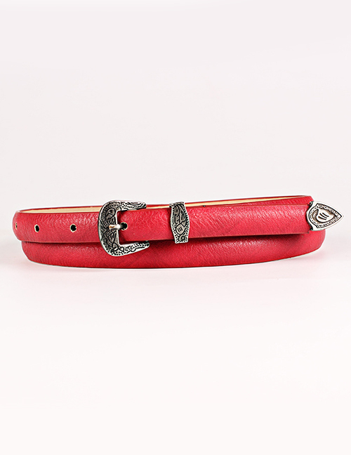 Fashion Red Pin Buckle Three-piece Belt