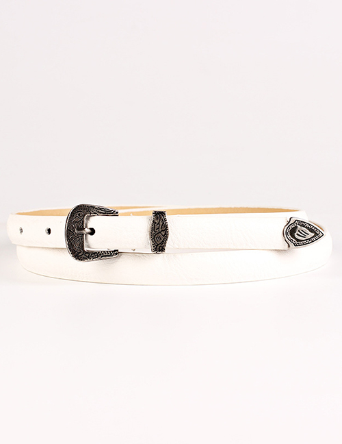 Fashion White Pin Buckle Three-piece Belt