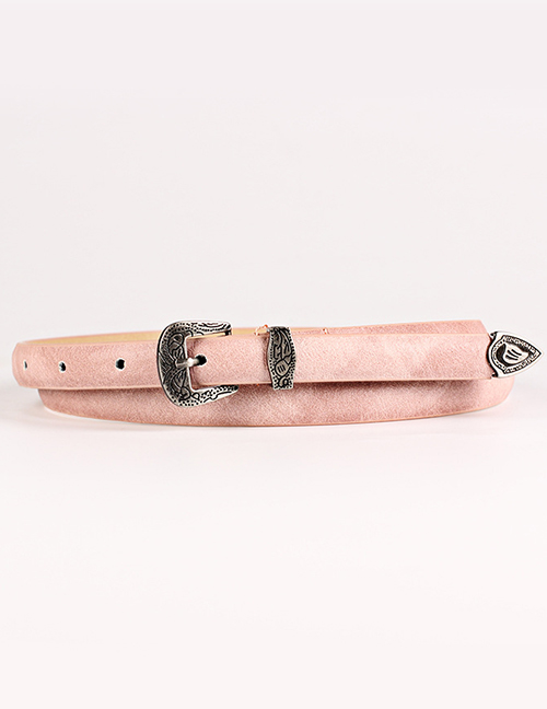 Fashion Pink Pin Buckle Three-piece Belt