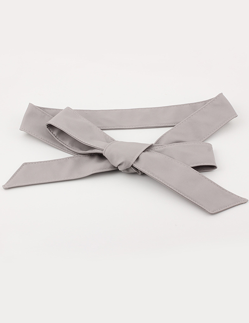 Fashion Gray Ribbon Bow Wide Belt