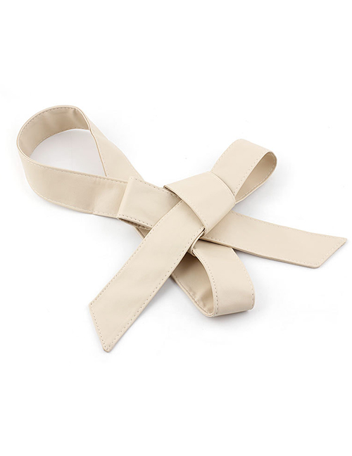 Fashion Khaki Ribbon Bow Wide Belt