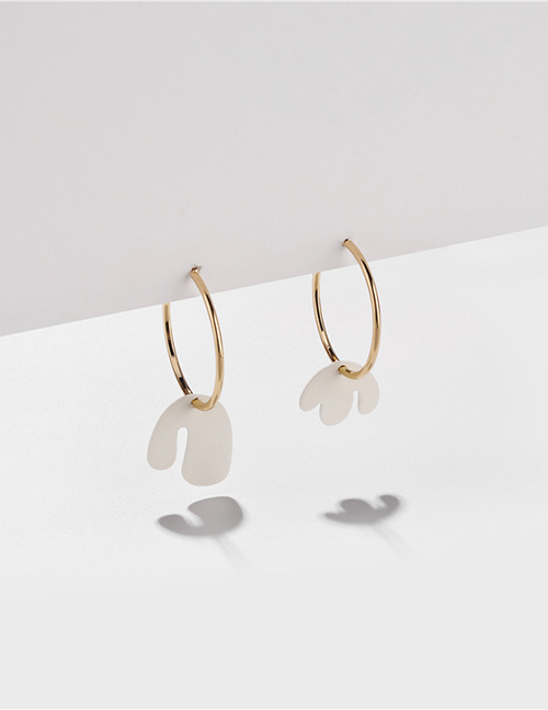 Fashion Creamy-white Alloy Geometric Spray Asymmetric Earrings