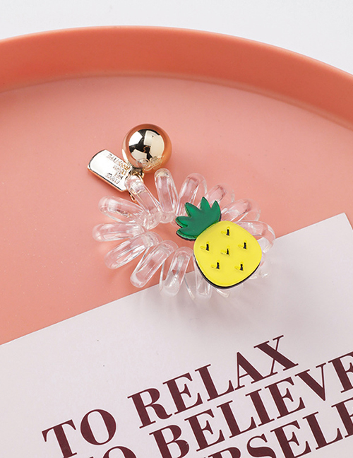 Fashion Pineapple Fruit Beads Phone Line Hair Circle