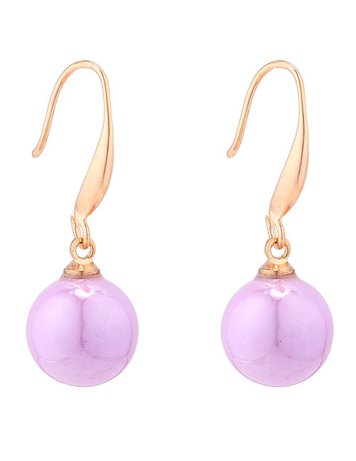 Fashion Purple Small Ball Pearl Earrings