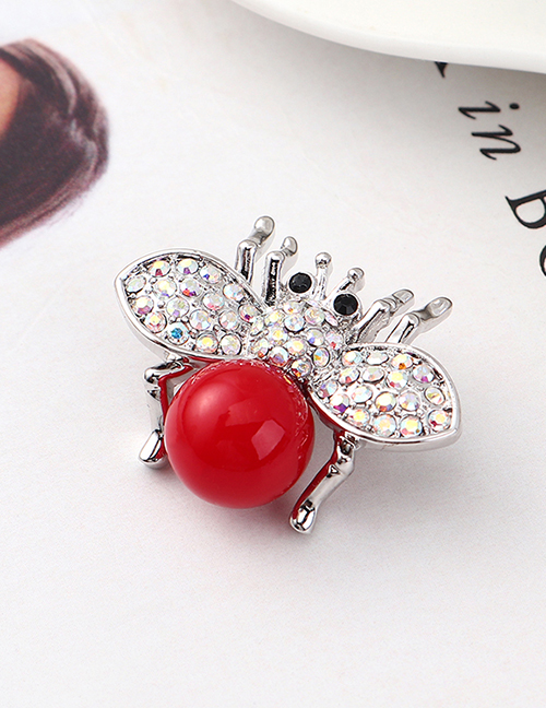 Fashion Red Small Flying Crystal Brooch