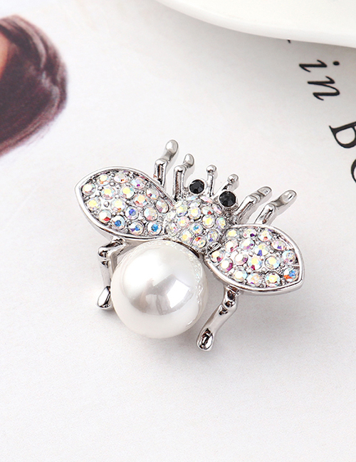 Fashion White Small Flying Crystal Brooch